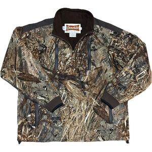 Gamehide X Mossy Oak Duck Blind Men's Large Lined Camo Hunting 1/4 Zip